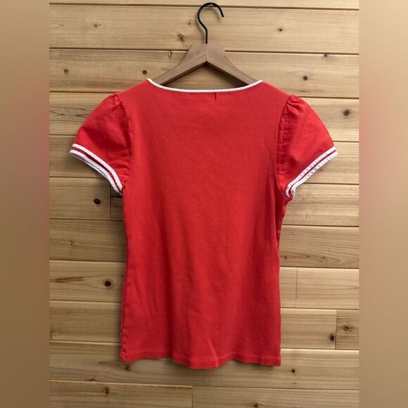 Lauren Ralph Lauren Size Medium Ribbed Cap Short Sleeve Basic Tee - Picture 5 of 11